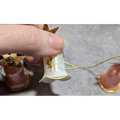 Vintage Floral Glass Bell Ornaments (3)