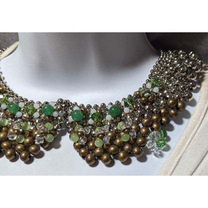 Pam Hiran Vintage 90s Beaded Bib Necklace