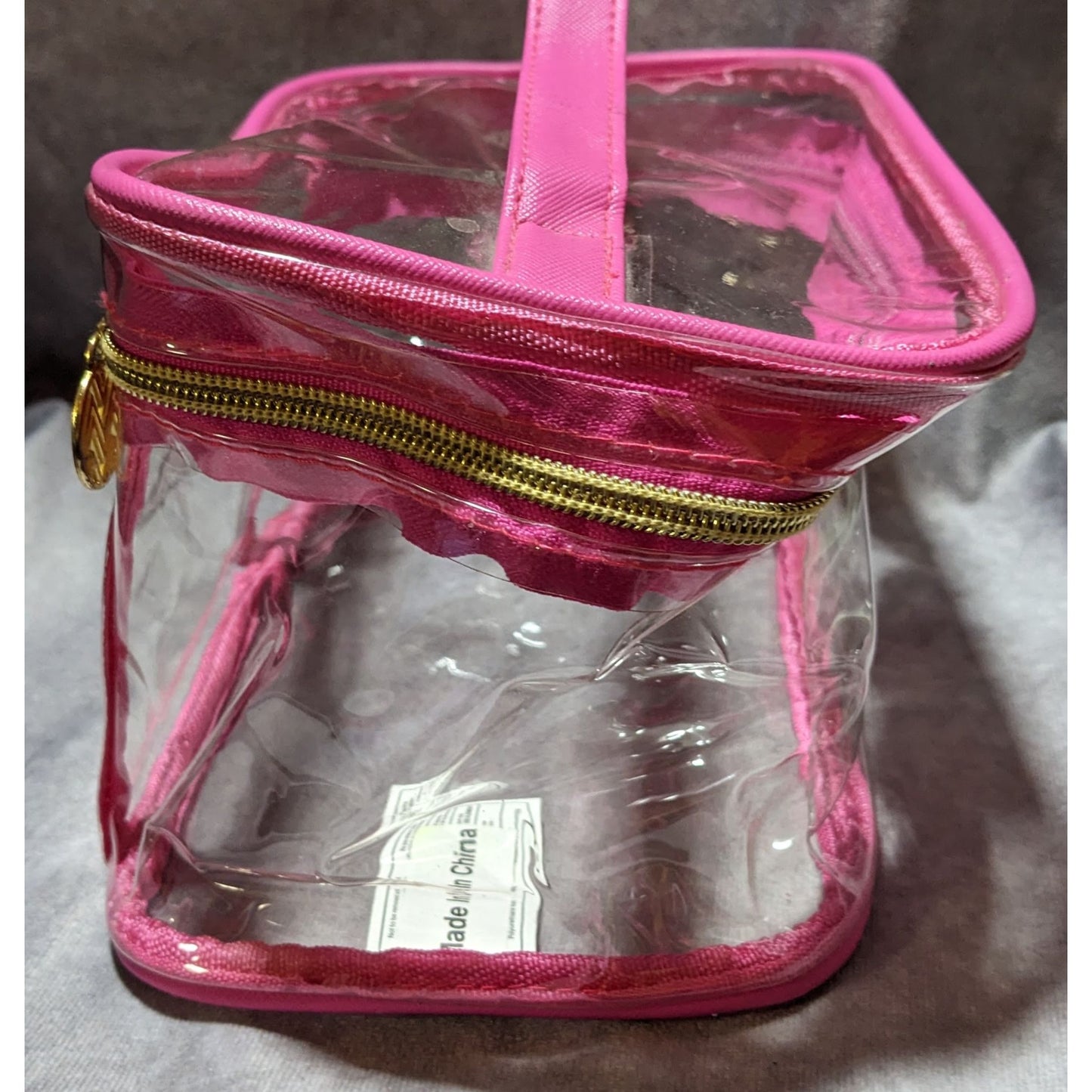Pink And Clear Cosmetic Bag