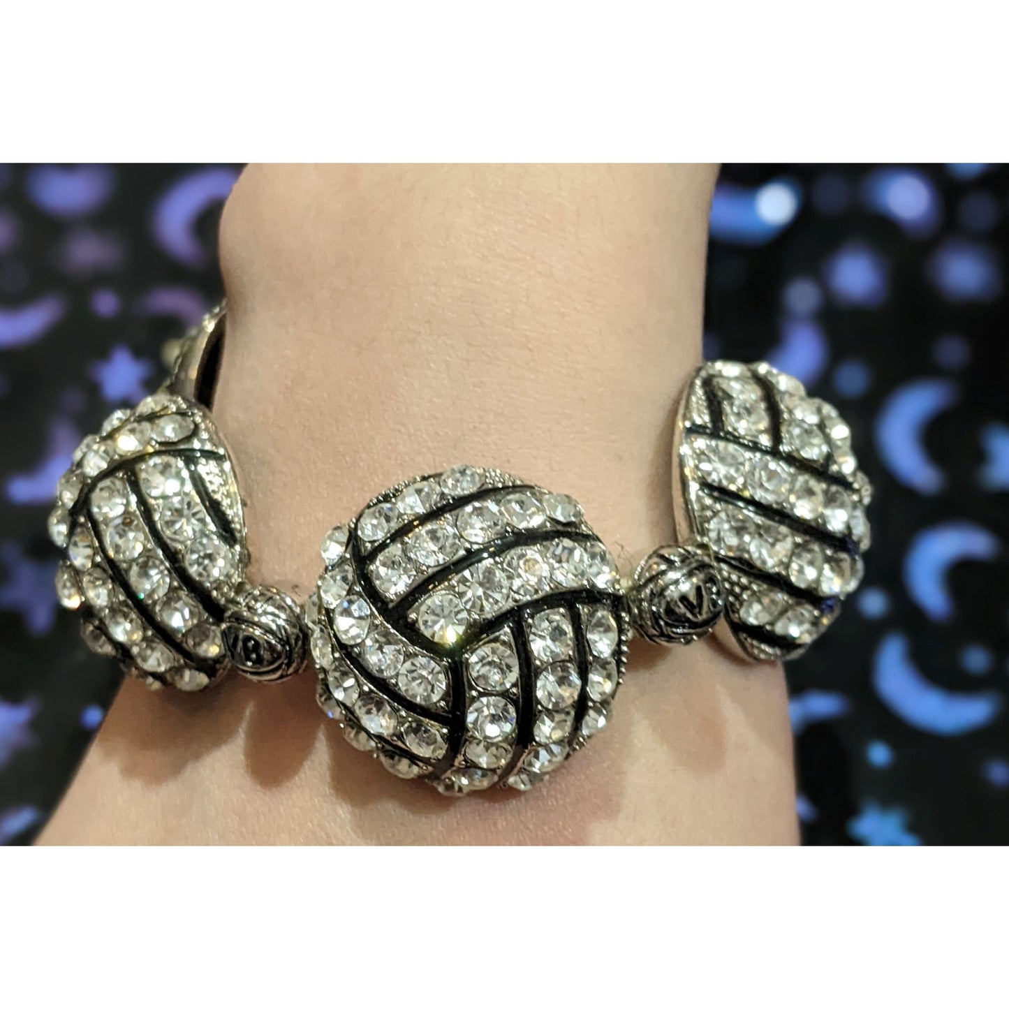 Kenz Laurenz Rhinestone Volleyball Bracelet