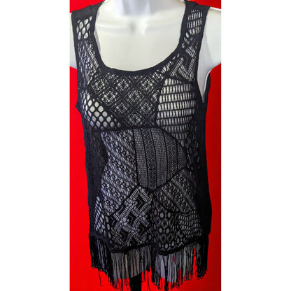 Solution Abstract Crochet Fringe Top