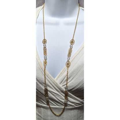 Gold Floral Chain Necklace