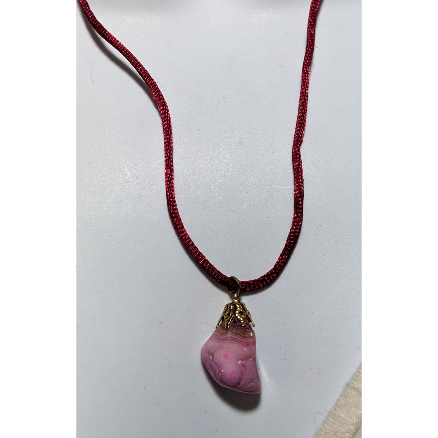 Dyed Pink Natural Agate Pendant Necklace