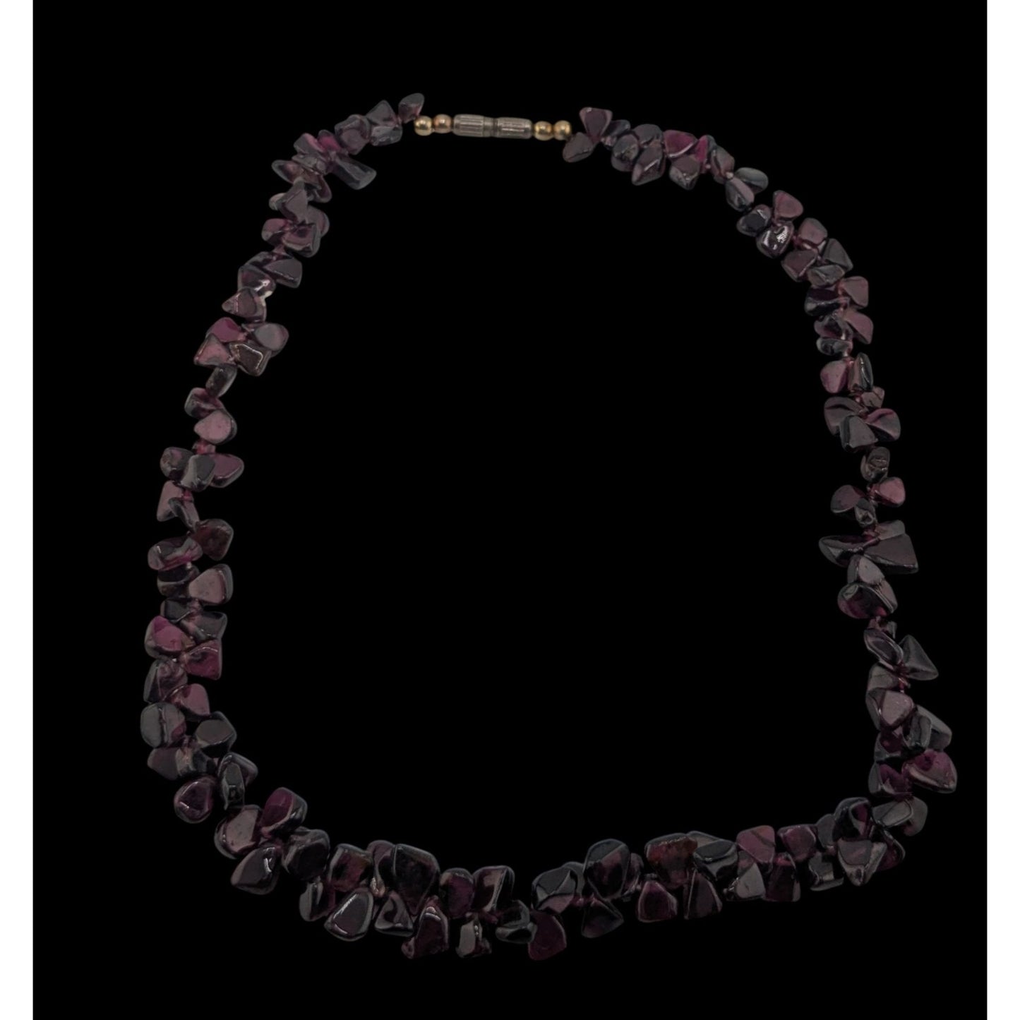 Vintage Handmade Natural Garnet Chip Necklace