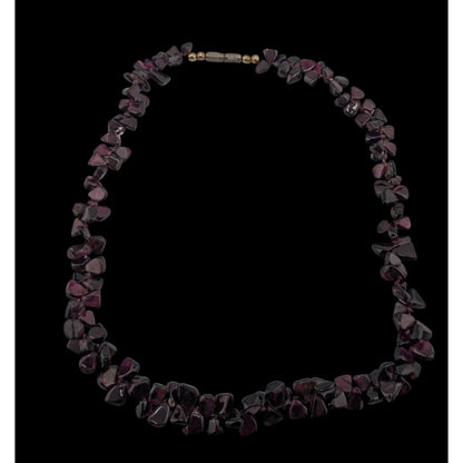 Vintage Handmade Natural Garnet Chip Necklace