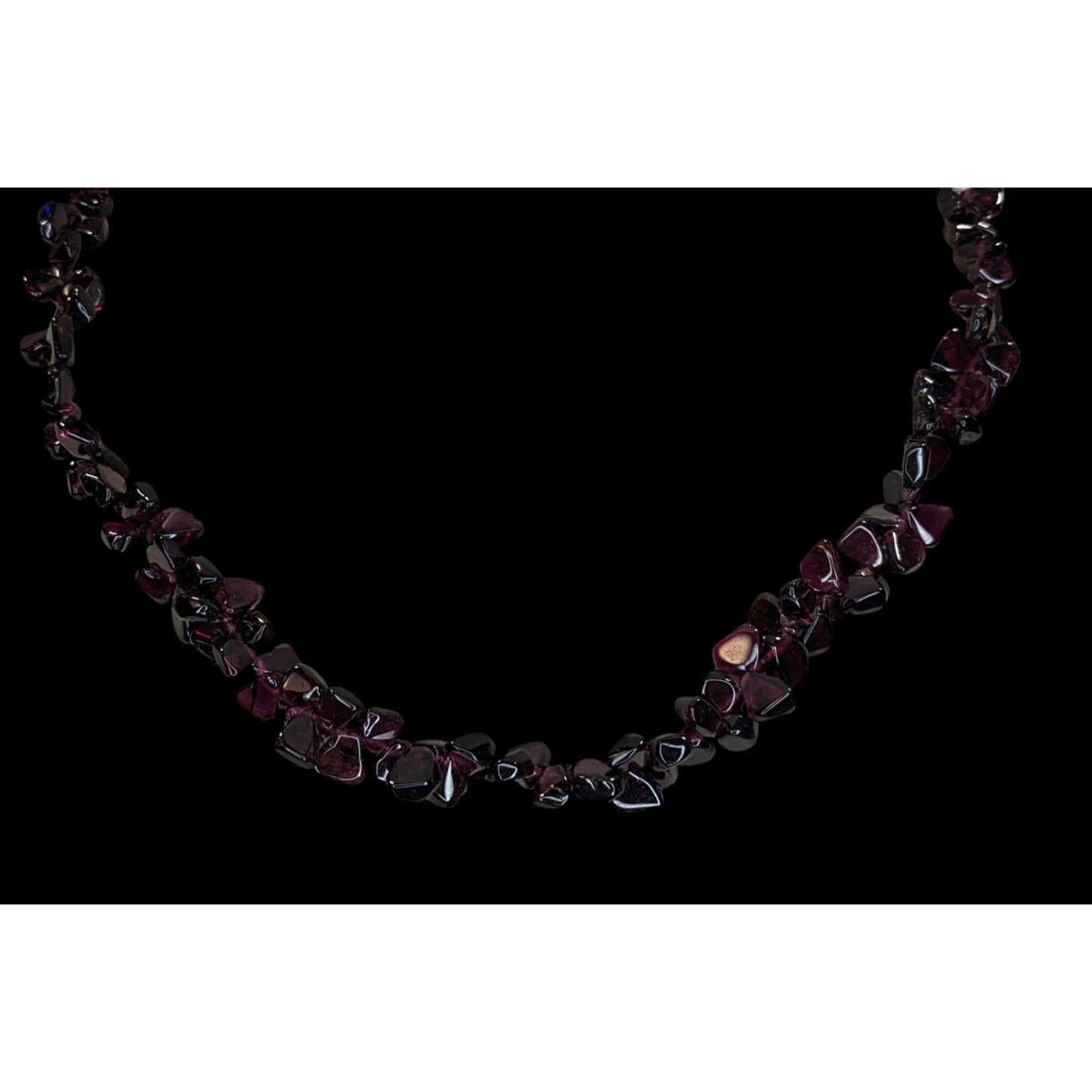 Vintage Handmade Natural Garnet Chip Necklace