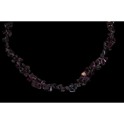 Vintage Handmade Natural Garnet Chip Necklace