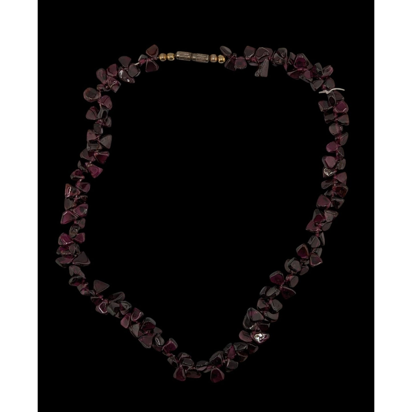 Vintage Handmade Natural Garnet Chip Necklace