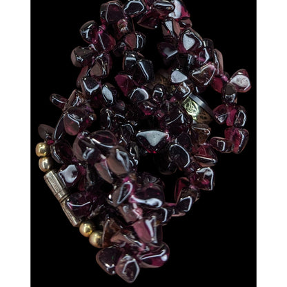Vintage Handmade Natural Garnet Chip Necklace