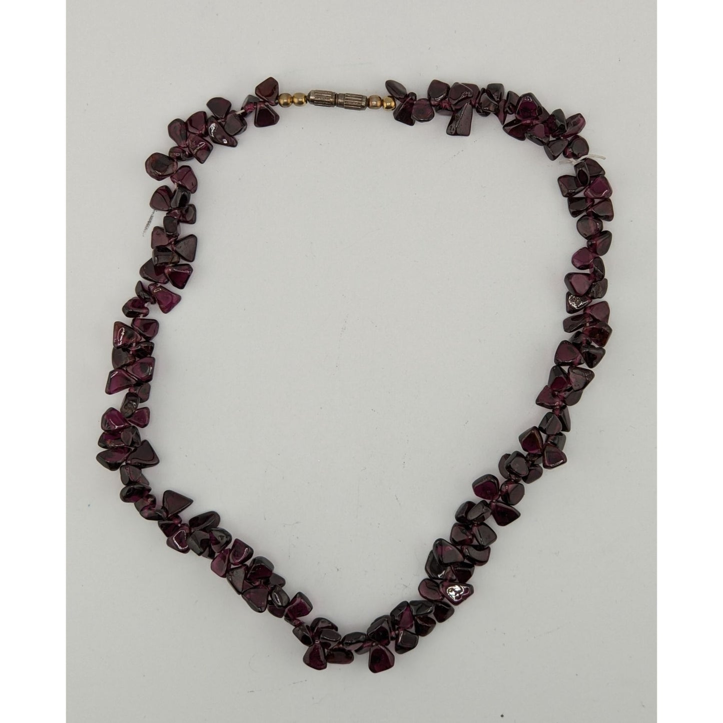 Vintage Handmade Natural Garnet Chip Necklace