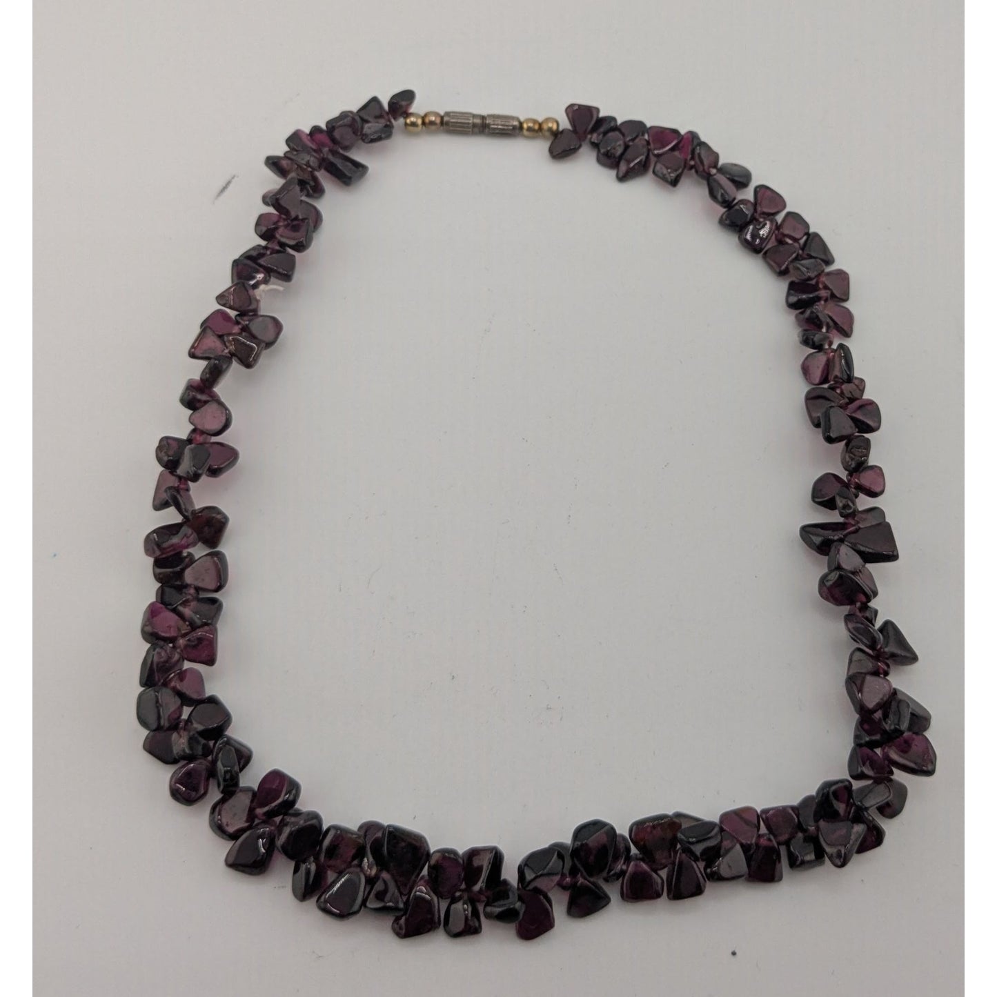 Vintage Handmade Natural Garnet Chip Necklace