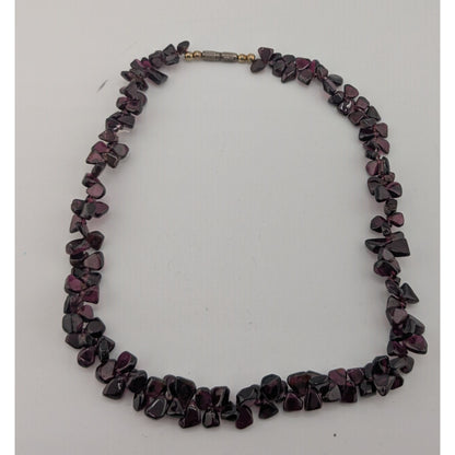 Vintage Handmade Natural Garnet Chip Necklace