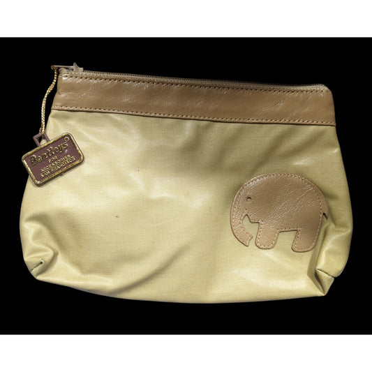 Vintage Bentley's For Accessories San Francisco Tan Elephant Zipper Pouch