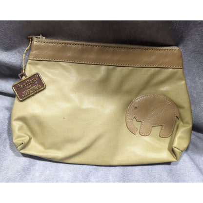 Vintage Bentley's For Accessories San Francisco Tan Elephant Zipper Pouch