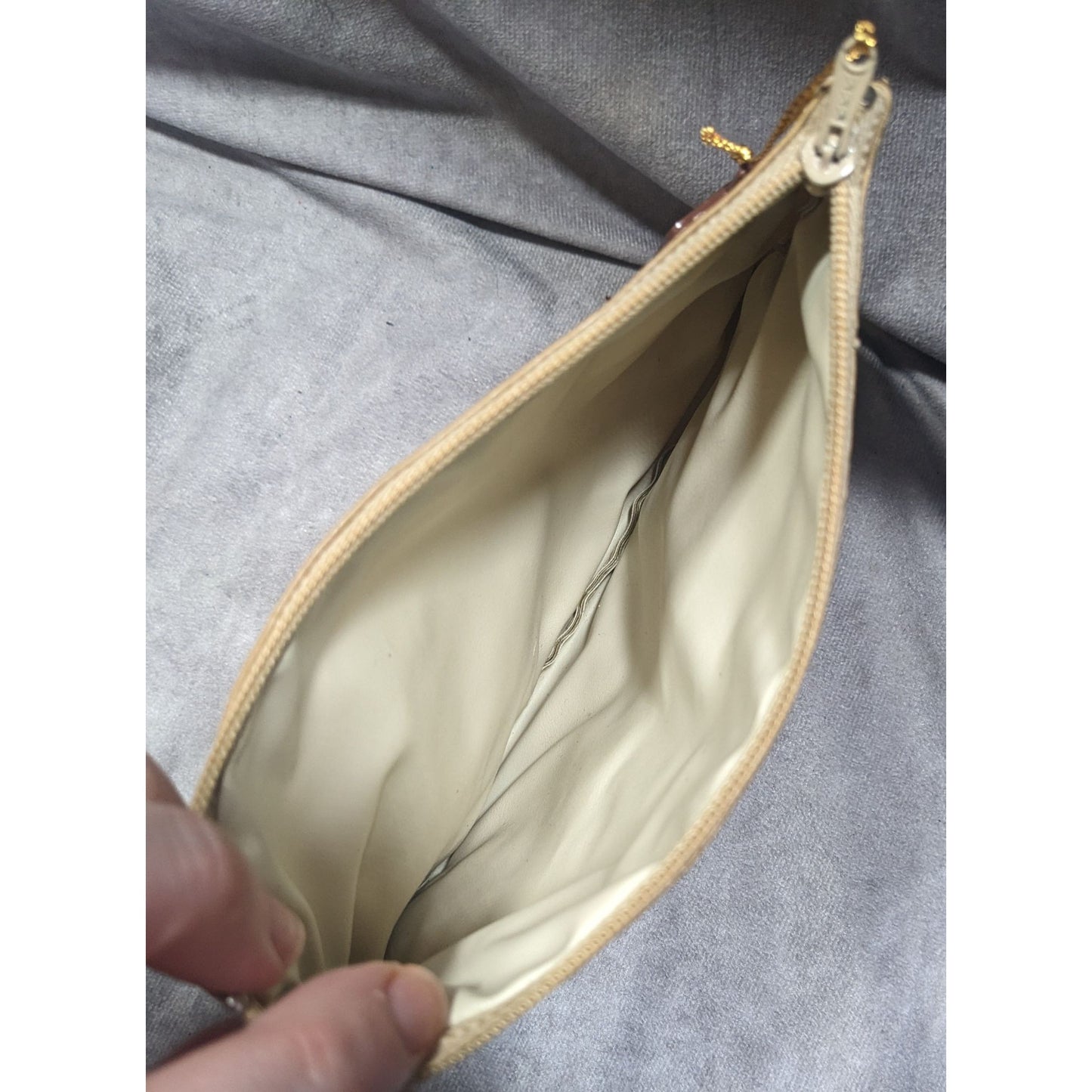 Vintage Bentley's For Accessories San Francisco Tan Elephant Zipper Pouch