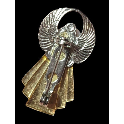 Religious Holiday Gold And Silver Tone Angel Brooch