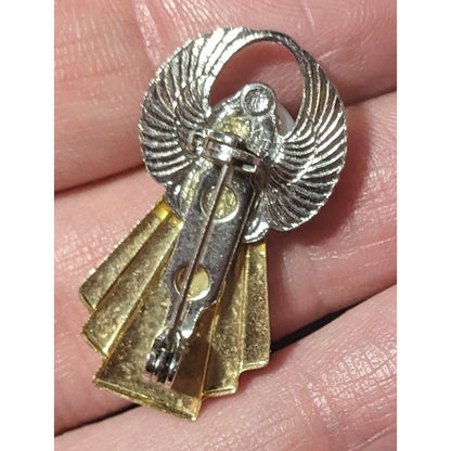 Religious Holiday Gold And Silver Tone Angel Brooch