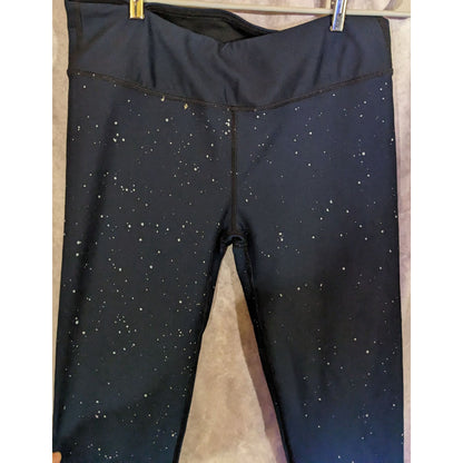 Fabletics Starry Skies Capris Blue & Black Ombre Splatter Print