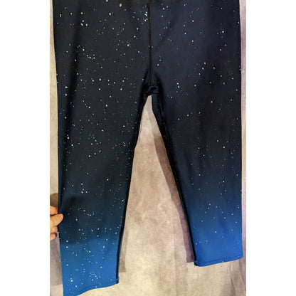 Fabletics Starry Skies Capris Blue & Black Ombre Splatter Print