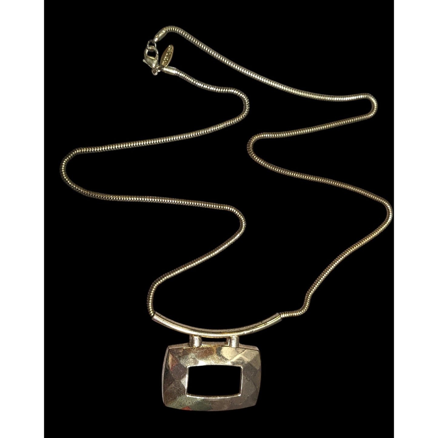 Avenue Geometric Gold Tone Pendant Statement Necklace