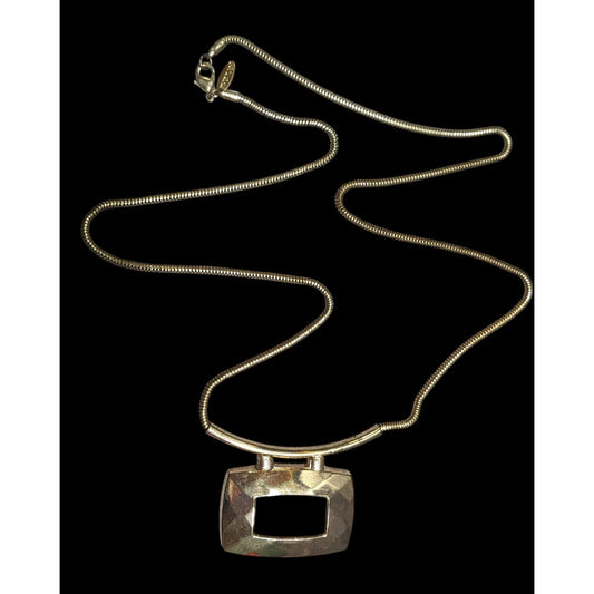 Avenue Geometric Gold Tone Pendant Statement Necklace
