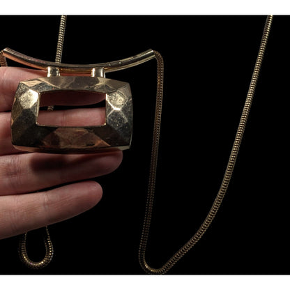Avenue Geometric Gold Tone Pendant Statement Necklace