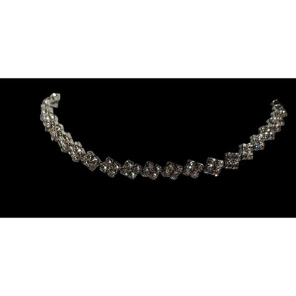 Retro Glam Sparkly Rhinestone Tie On Necklace