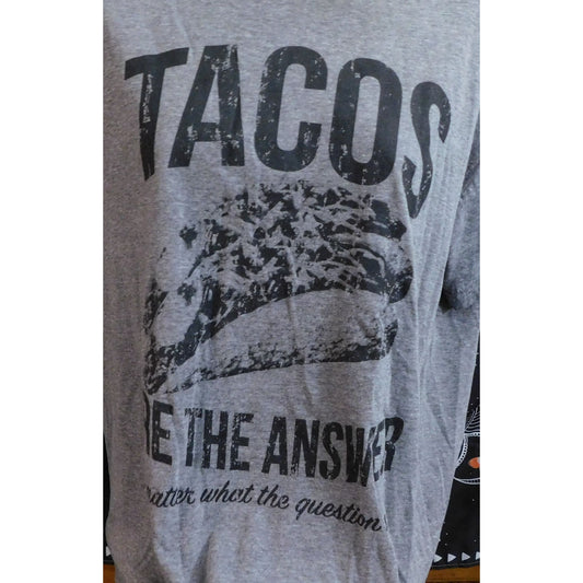 Crazy Dog Funny Taco Tee Grey With Black Print