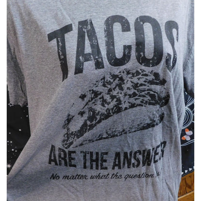 Crazy Dog Funny Taco Tee Grey With Black Print