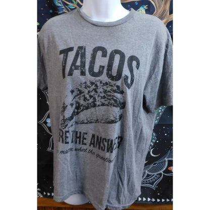Crazy Dog Funny Taco Tee Grey With Black Print