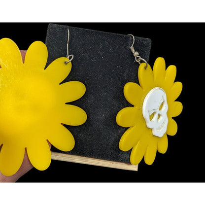 Gothic Summer Skeleton Floral Spring Fishhook Back Earrings