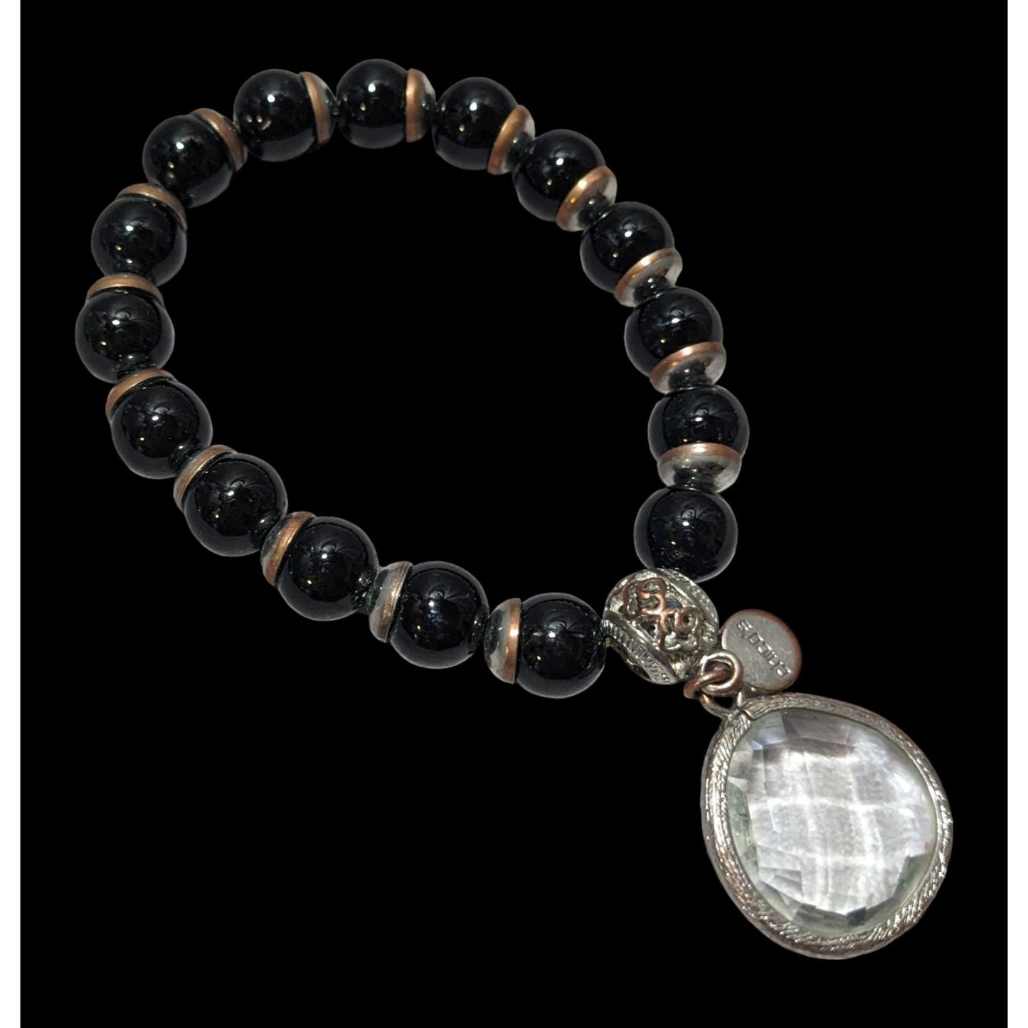 Chico's Vintage Beaded Crystal Charm Bracelet
