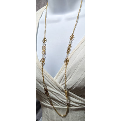Gold Floral Chain Necklace