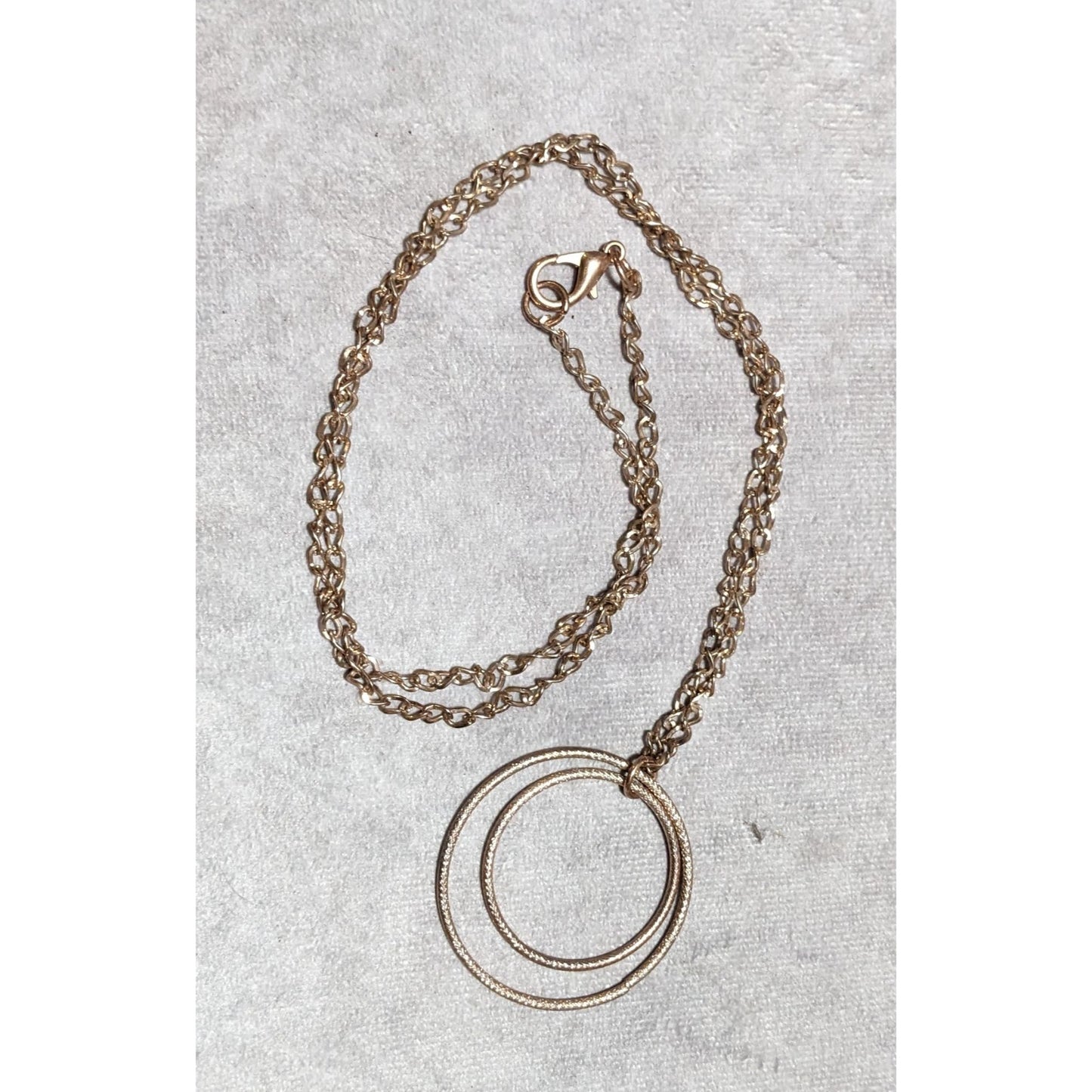 Rose Gold Double Circle Pendant Necklace