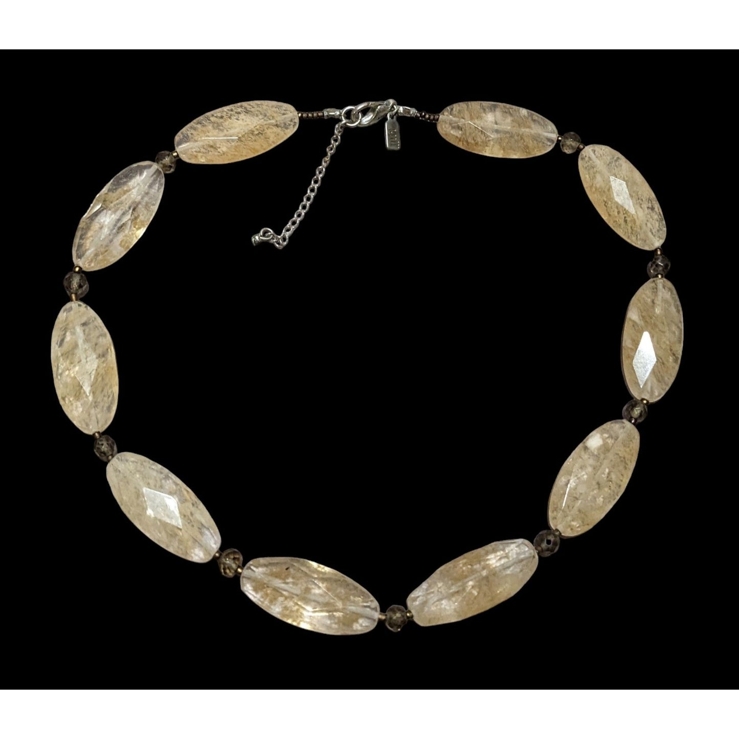 J.Jill Faceted Clear And Tan Agate Necklace