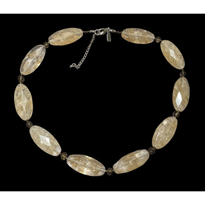 J.Jill Faceted Clear And Tan Agate Necklace