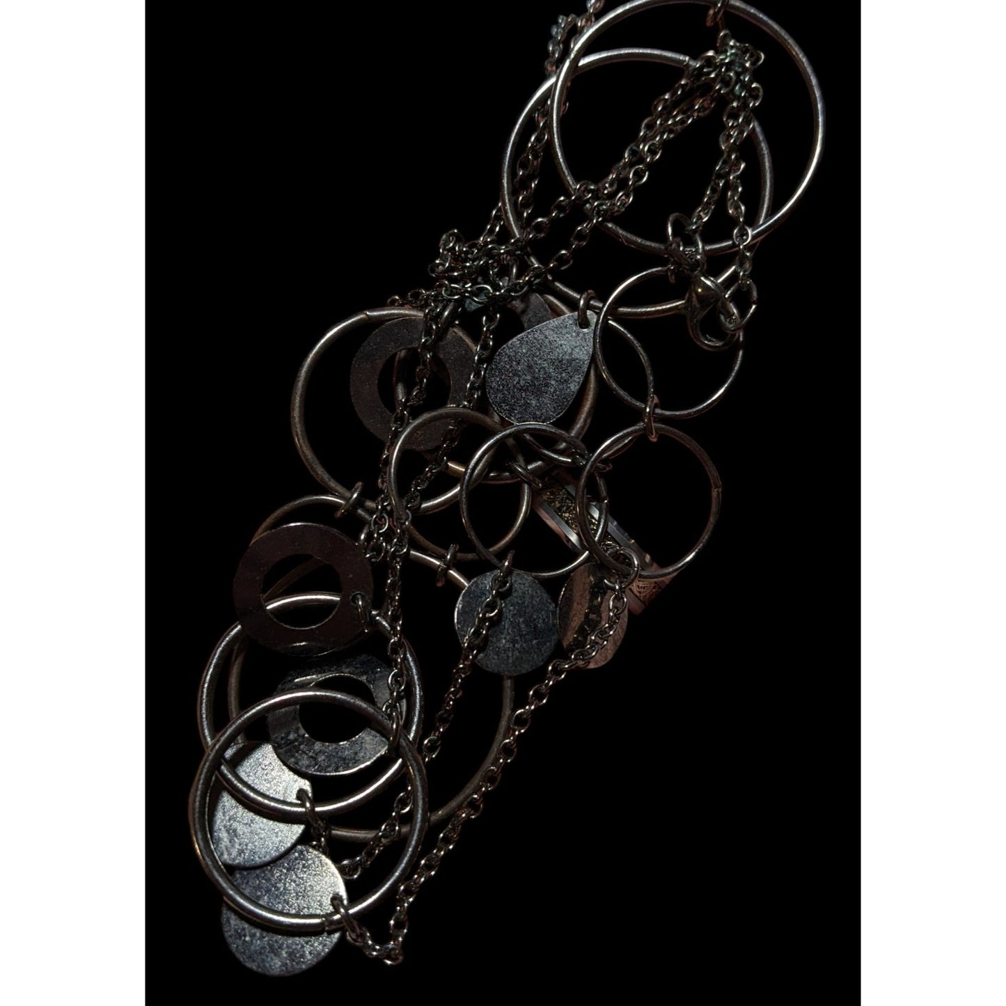 Gothic Y2K Hoop Link Charm Chain Necklace