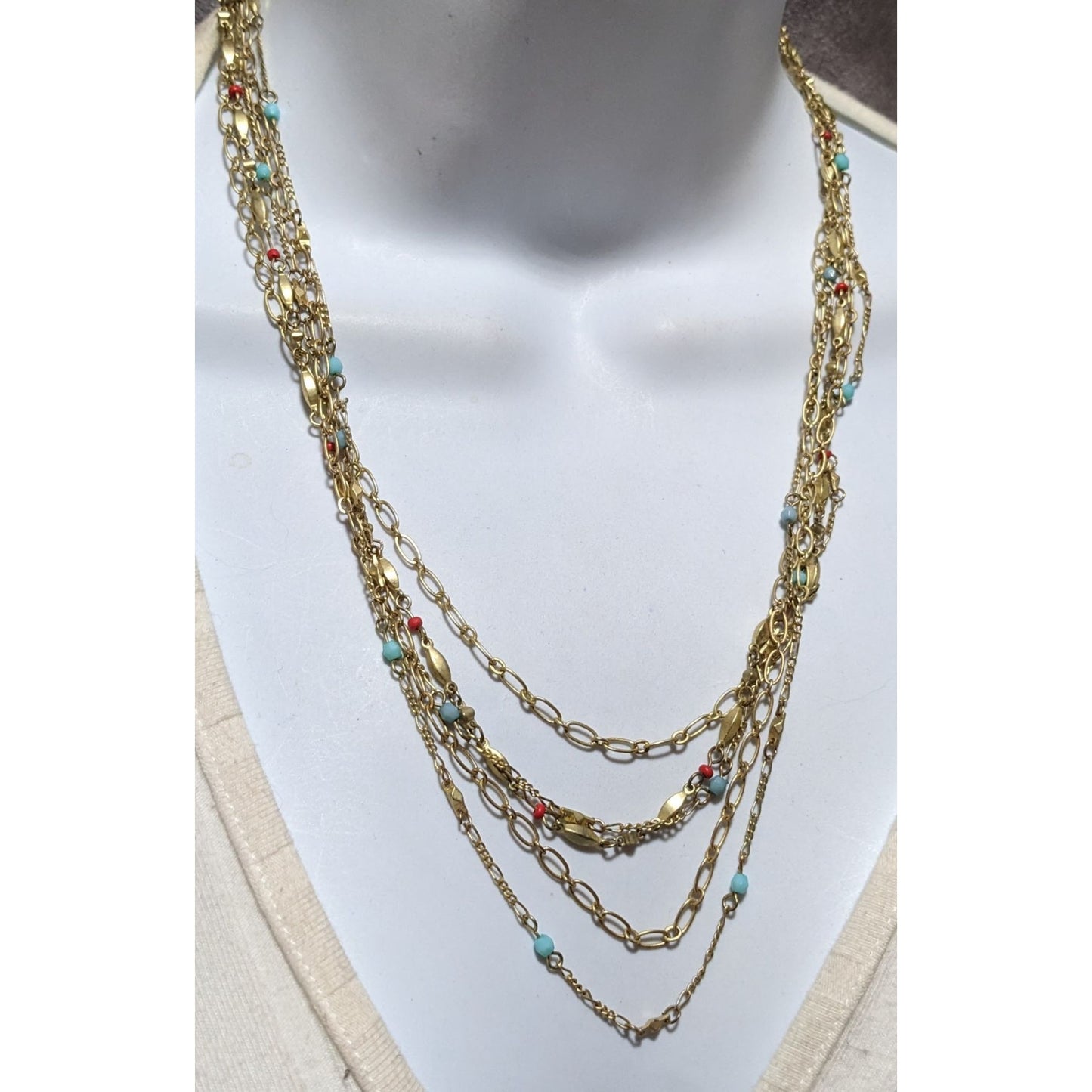 Bohemian Multilayer Chain Beaded Necklace