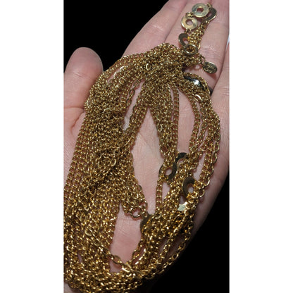 Vintage Park Lane Multi-Layered Gold Chain Necklace