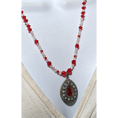 Vampire Glam Glass Beaded Teardrop Necklace