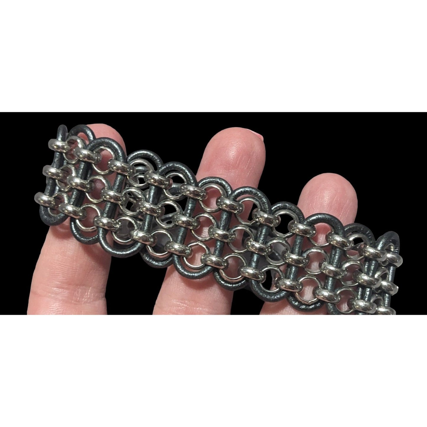 Leather Woven Rolo Chain Bracelet