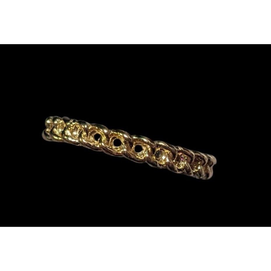 Gold Tone Braided Chain Texture Fashion Ring Size 6