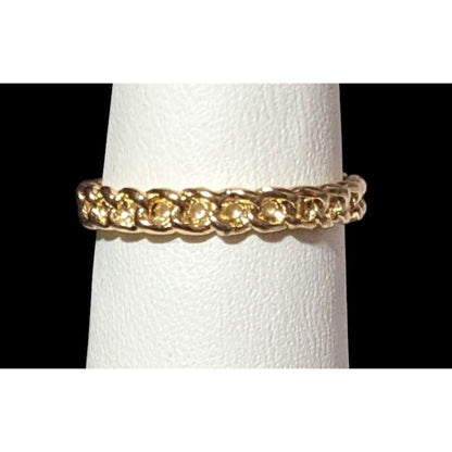 Gold Tone Braided Chain Texture Fashion Ring Size 6
