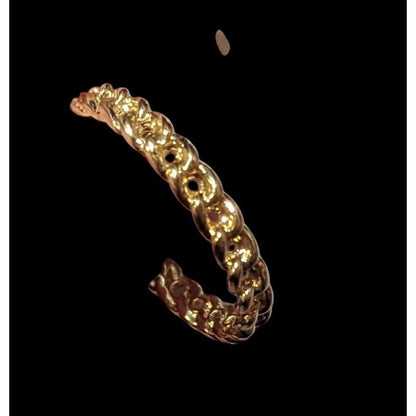 Gold Tone Braided Chain Texture Fashion Ring Size 6