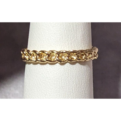 Gold Tone Braided Chain Texture Fashion Ring Size 6