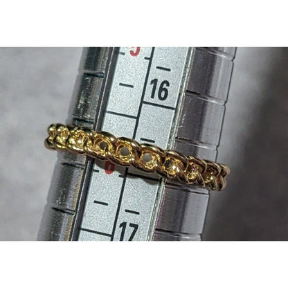 Gold Tone Braided Chain Texture Fashion Ring Size 6