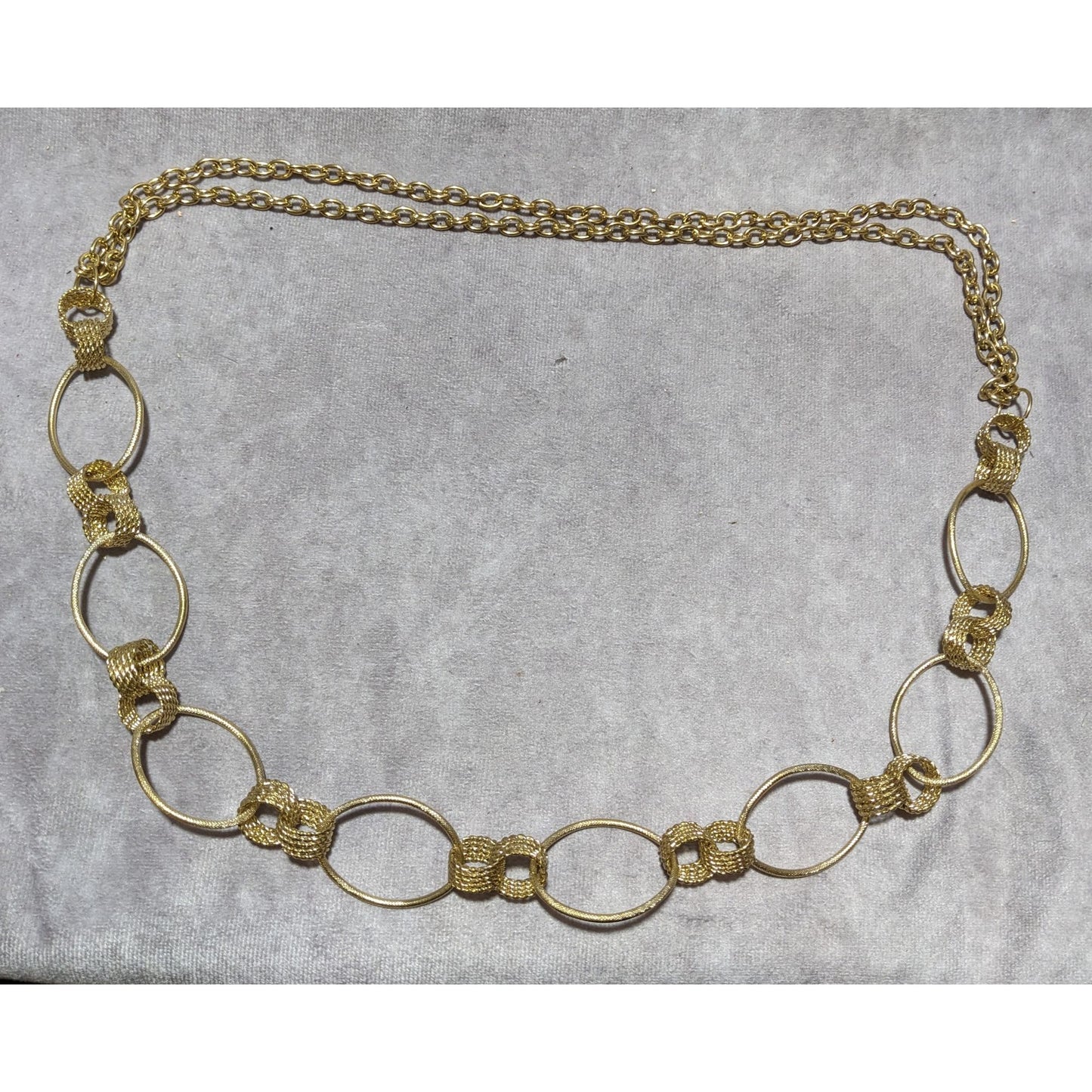 Gold Ring Decorative Chain Link Necklace