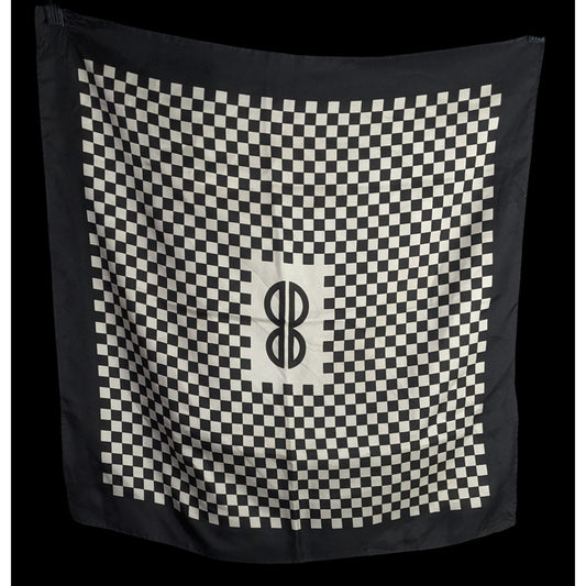 Vintage Bill Blass Silk Checkerboard Scarf Rare