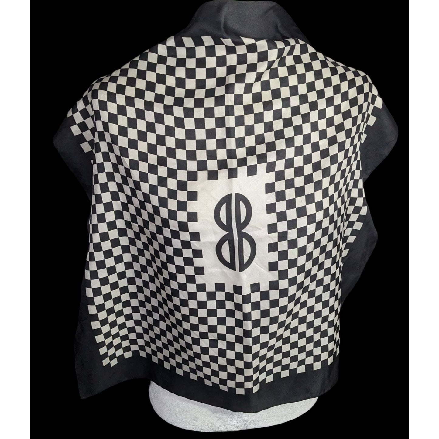 Vintage Bill Blass Silk Checkerboard Scarf Rare