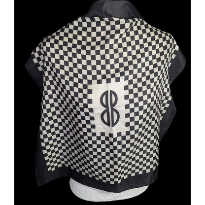 Vintage Bill Blass Silk Checkerboard Scarf Rare